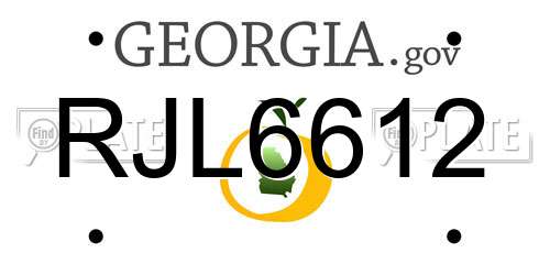 RJL6612 Georgia License Plate