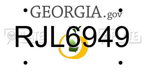 RJL6949 Georgia License Plate