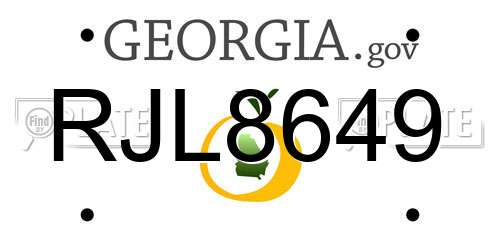 RJL8649 Georgia License Plate