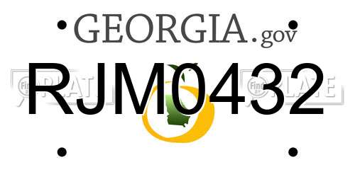 RJM0432 Georgia License Plate