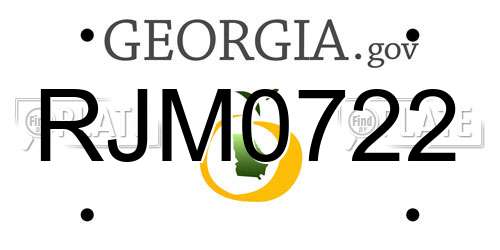 RJM0722 Georgia License Plate