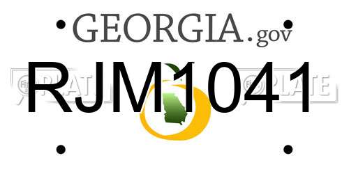 RJM1041 Georgia License Plate