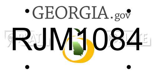 RJM1084 Georgia License Plate