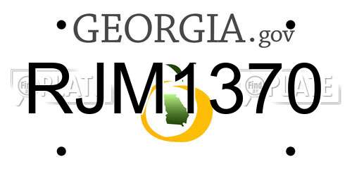 RJM1370 Georgia License Plate