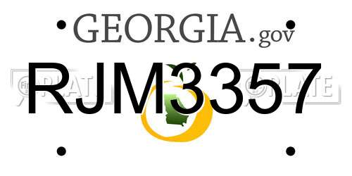 RJM3357 Georgia License Plate