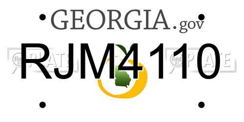 RJM4110 Georgia License Plate