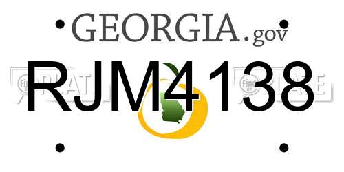 RJM4138 Georgia License Plate