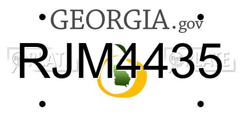 RJM4435 Georgia License Plate