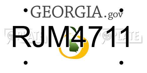 RJM4711 Georgia License Plate