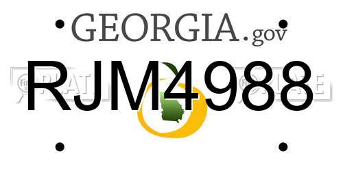 RJM4988 Georgia License Plate