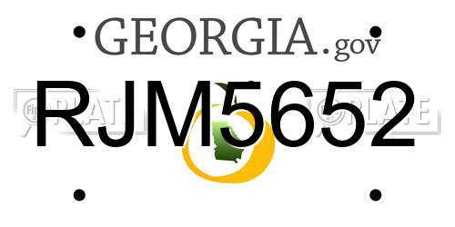 RJM5652 Georgia License Plate