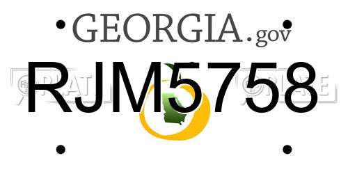 RJM5758 Georgia License Plate