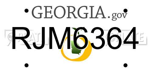 RJM6364 Georgia License Plate