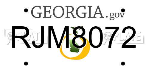 RJM8072 Georgia License Plate