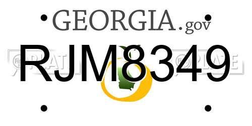 RJM8349 Georgia License Plate