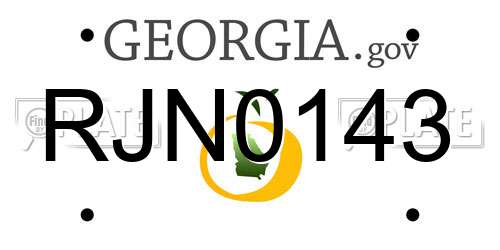 RJN0143 Georgia License Plate