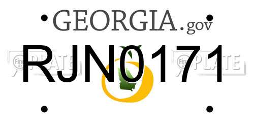 RJN0171 Georgia License Plate