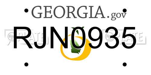RJN0935 Georgia License Plate