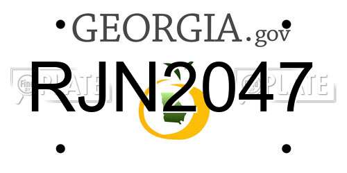 RJN2047 Georgia License Plate