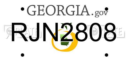 RJN2808 Georgia License Plate