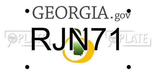 RJN71 Georgia License Plate