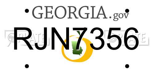 RJN7356 Georgia License Plate