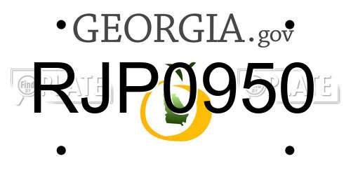 RJP0950 Georgia License Plate