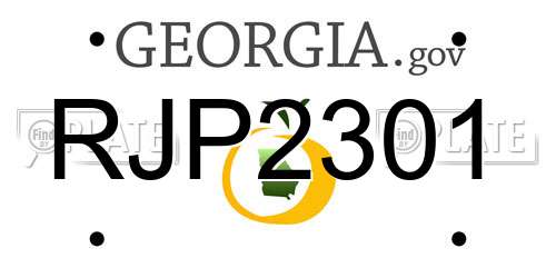 RJP2301 Georgia License Plate