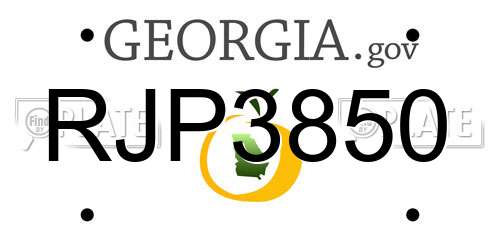 RJP3850 Georgia License Plate