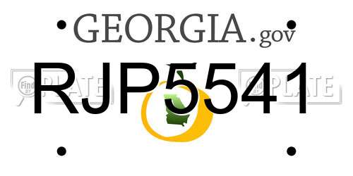 RJP5541 Georgia License Plate