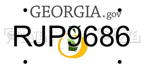 RJP9686 Georgia License Plate