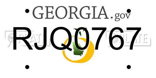 RJQ0767 Georgia License Plate