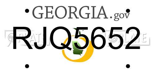 RJQ5652 Georgia License Plate