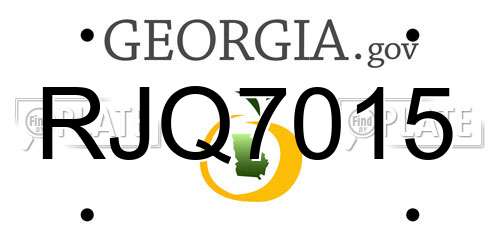 RJQ7015 Georgia License Plate