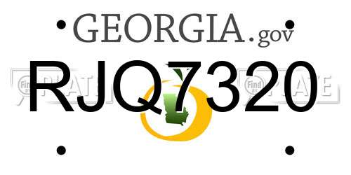 RJQ7320 Georgia License Plate