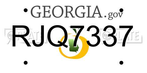 RJQ7337 Georgia License Plate