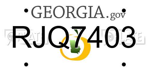 RJQ7403 Georgia License Plate
