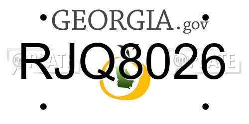RJQ8026 Georgia License Plate