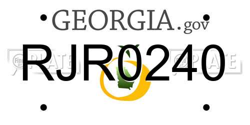 RJR0240 Georgia License Plate