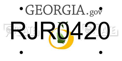 RJR0420 Georgia License Plate
