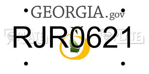 RJR0621 Georgia License Plate