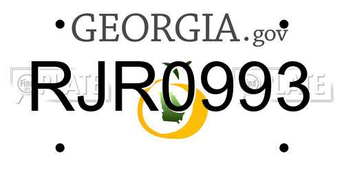 RJR0993 Georgia License Plate