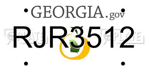 RJR3512 Georgia License Plate