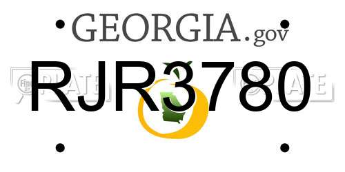 RJR3780 Georgia License Plate