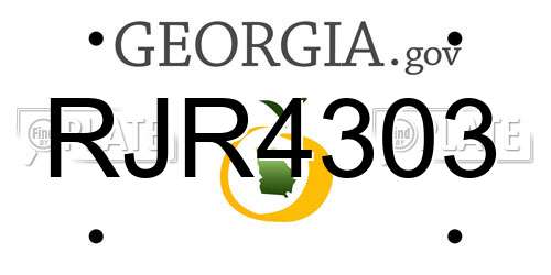 RJR4303 Georgia License Plate