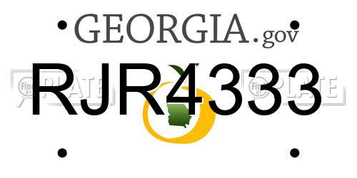 RJR4333 Georgia License Plate