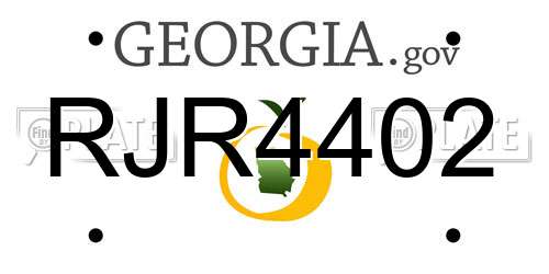 RJR4402 Georgia License Plate