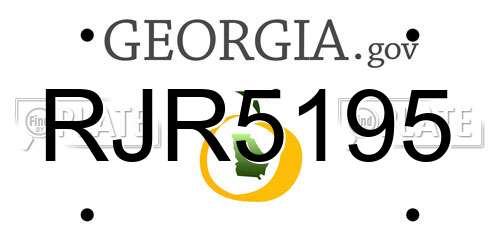 RJR5195 Georgia License Plate