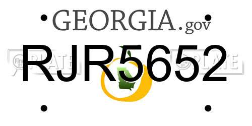 RJR5652 Georgia License Plate
