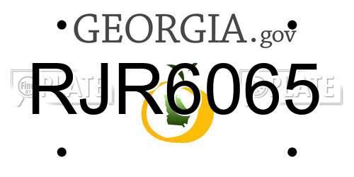 RJR6065 Georgia License Plate